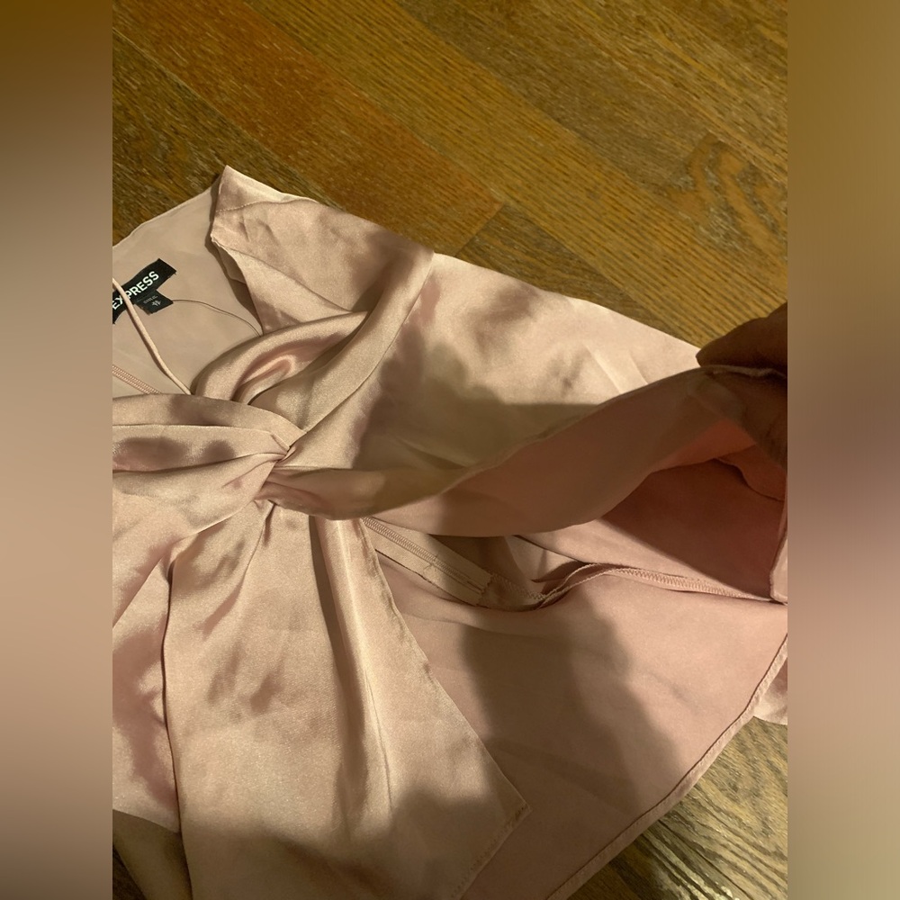 Express fairycore polyester pink cami blouse with open effect and straps - Picture 2 of 7